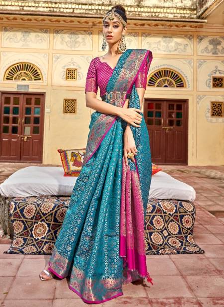 Blue Colour Mahek Rajpath New Latest Designer Ethnic Wear Patola Silk Saree Collection 1004
